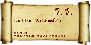 Tartler Valdemár névjegykártya